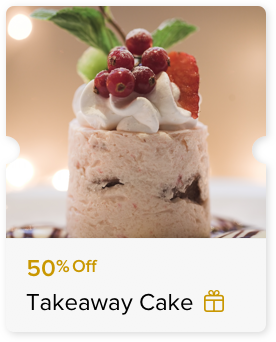 50% Off Takeaway Cake