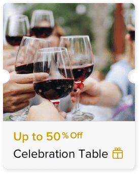 Up to 50% Off Food and Beverage Bill